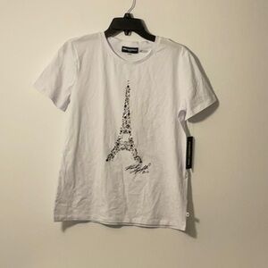 Karl Lagerfeld White Graphic Short Sleeve Tee